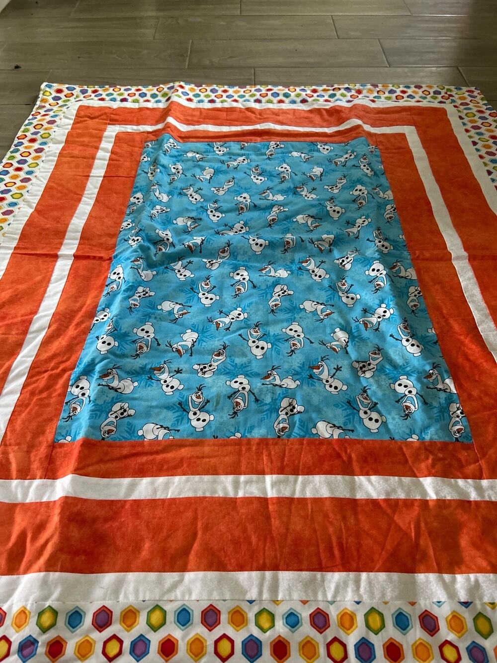 Handmade Quilt featuring Olaf from Frozen 40x45"
